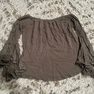 Green off the shoulder top